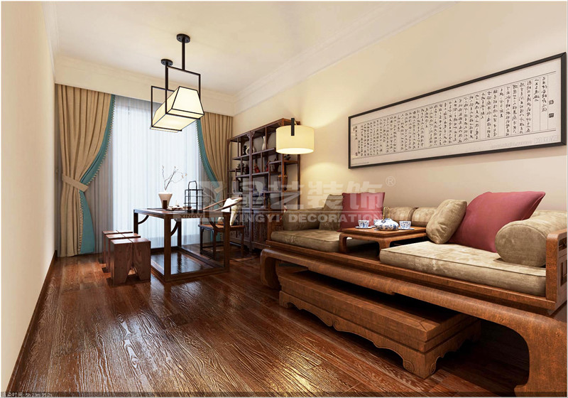 盛天東郡290平新中式書房裝修設(shè)計(jì)效果圖