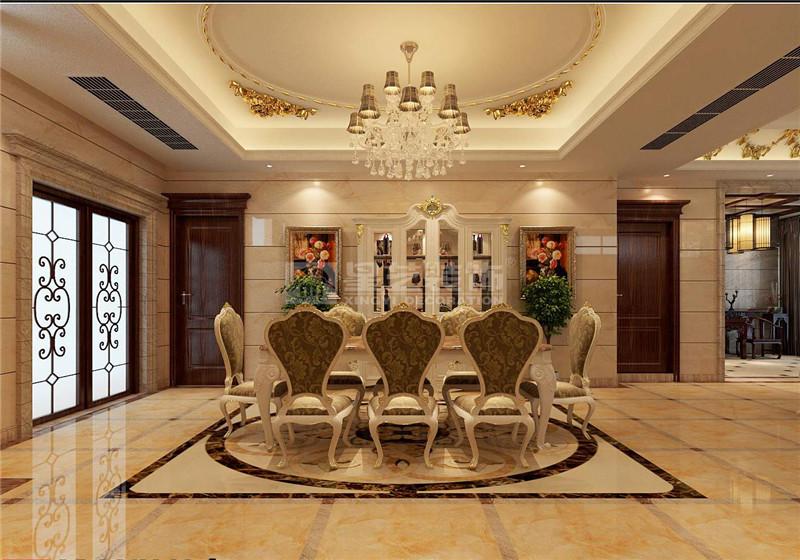 榮和大地320平歐式風格餐廳裝修效果圖