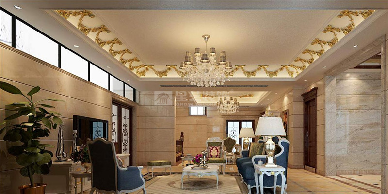 榮和大地320平歐式風格起居室裝修效果圖