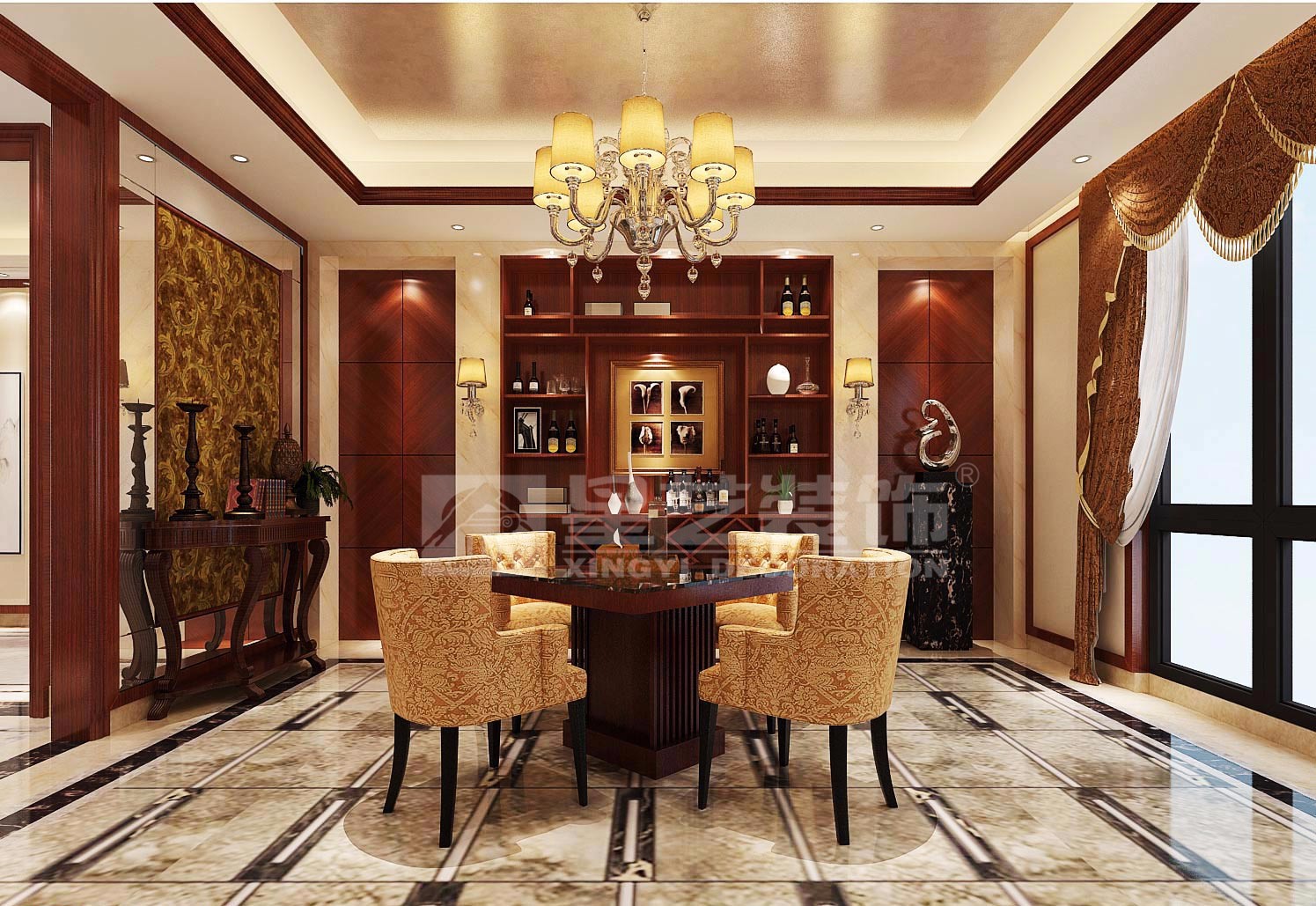 青秀萬達(dá)會所200平餐廳裝修設(shè)計(jì)效果圖