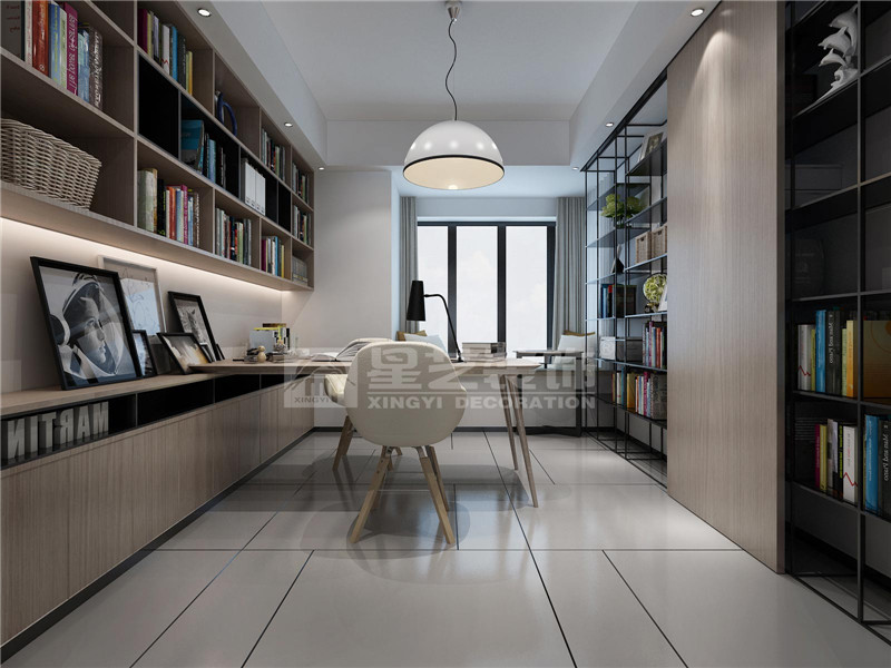 霖峰壹號(hào)141平現(xiàn)代風(fēng)格書(shū)房裝修效果圖