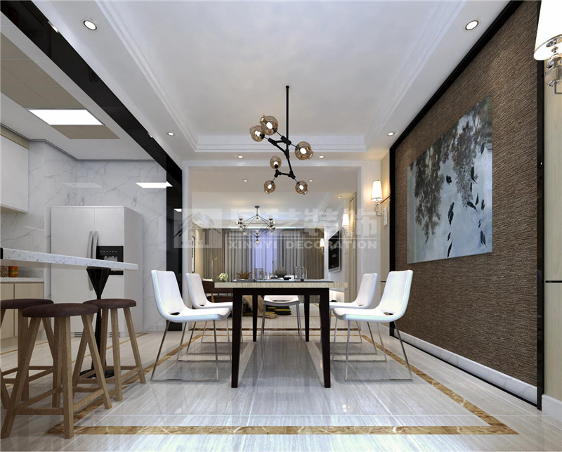 華潤24城160平現(xiàn)代簡約餐廳裝修效果圖