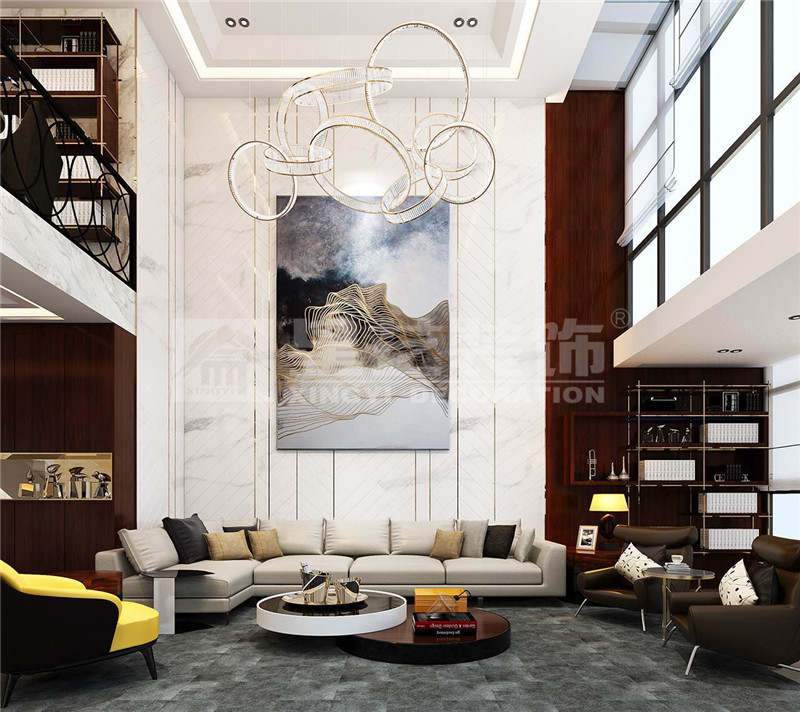 遠(yuǎn)辰山水一號(hào)300平簡約輕奢客廳裝修效果圖