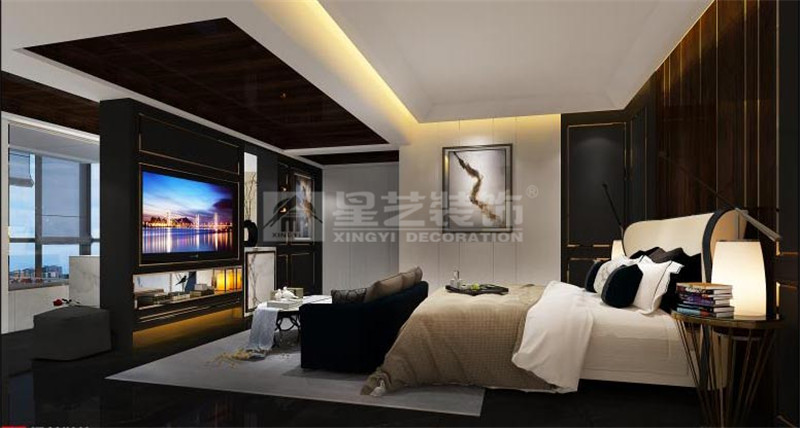遠(yuǎn)辰山水一號(hào)300平簡約輕奢臥室裝修效果圖