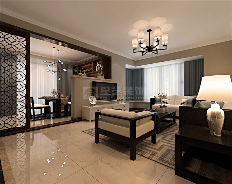 大觀(guān)天下120平客廳裝修效果圖