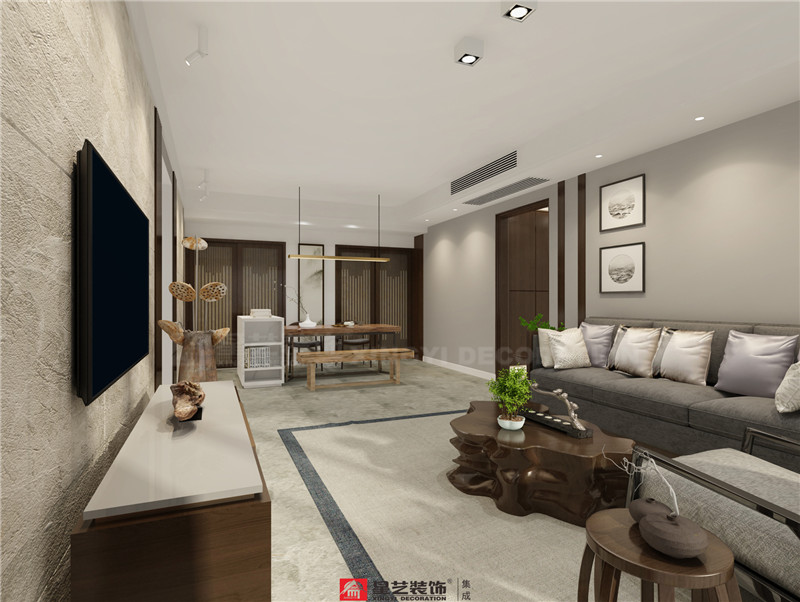 榮和千千樹128平客廳裝修效果圖