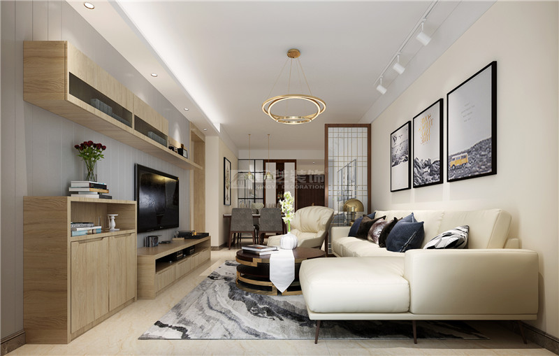 保利領(lǐng)繡前城119平客廳裝修效果圖