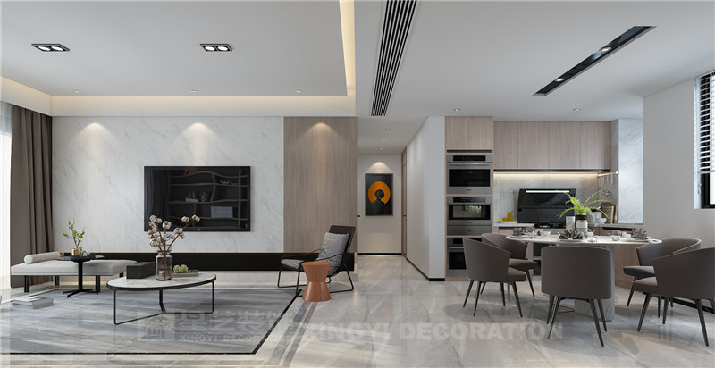 華發(fā)國(guó)賓壹號(hào)120平客餐廳裝修效果圖