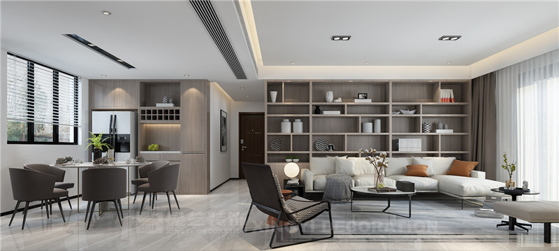 華發(fā)國(guó)賓壹號(hào)120平客餐廳裝修效果圖