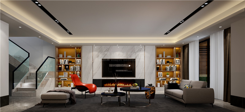 江灣山語城260平客廳裝修效果圖