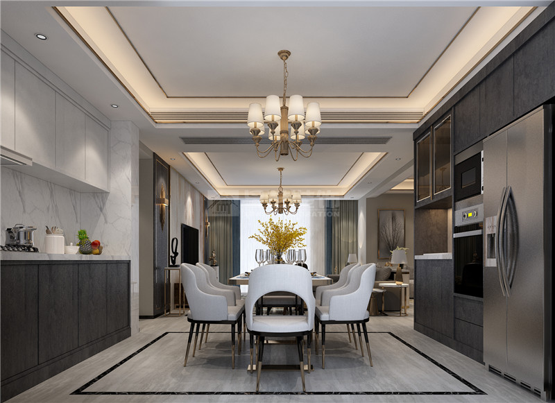華發(fā)國賓壹號 140平餐廳裝修效果圖