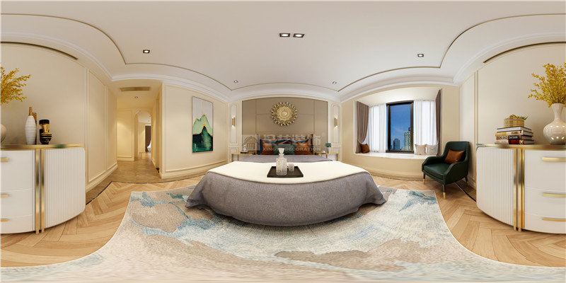 廣源大都會(huì)190平主臥兼衣帽間裝修效果圖