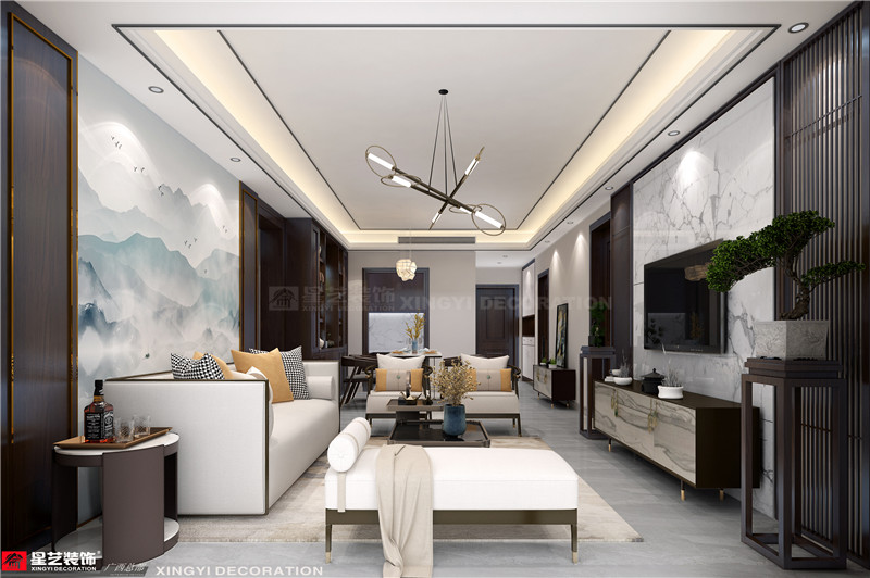 保利領秀前城120平客廳裝修效果圖