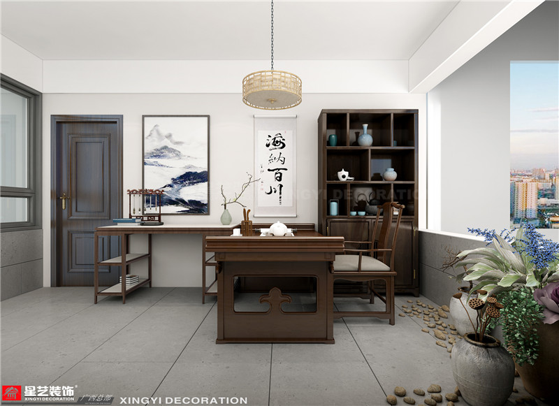 保利領秀前城120平書房裝修效果圖