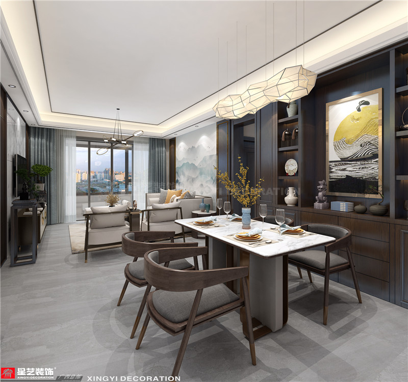 保利領秀前城120平餐廳裝修效果圖