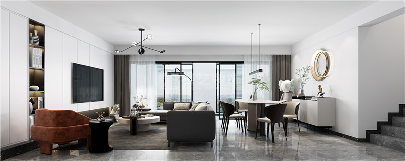 江灣山語(yǔ)城140平客廳裝修效果圖