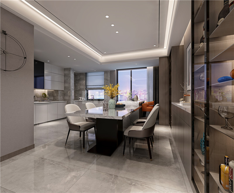 萬(wàn)科時(shí)代廣場(chǎng)187平餐廳裝修效果圖