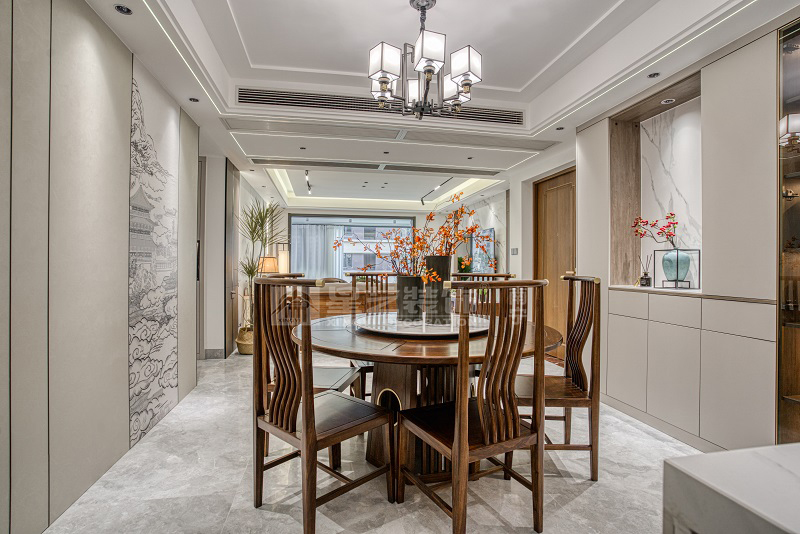 建發(fā)鼎華北大瓏廷 170平新中式風(fēng)格餐廳裝修實景圖