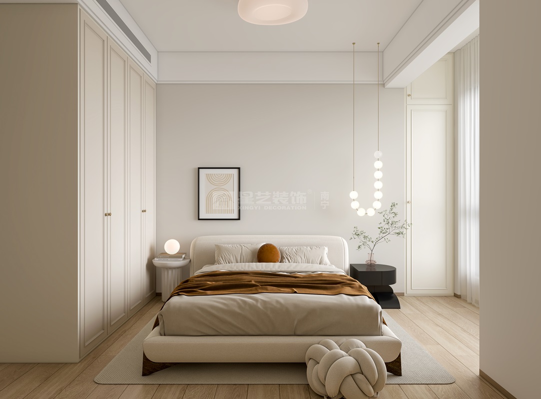 云景山語(yǔ)城115平現(xiàn)代奶油臥室裝修效果圖