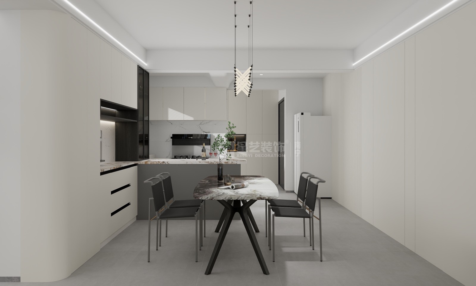 財(cái)富廣場120平現(xiàn)代風(fēng)格餐廳裝修效果圖