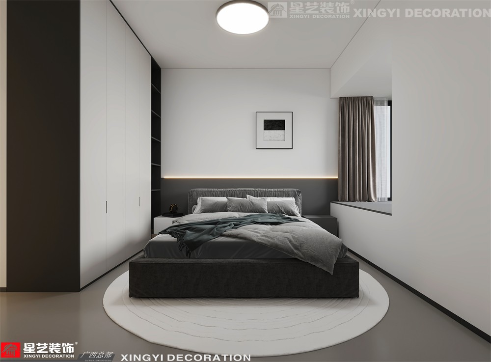 路橋錦繡御園102平現(xiàn)代簡約臥室裝修效果