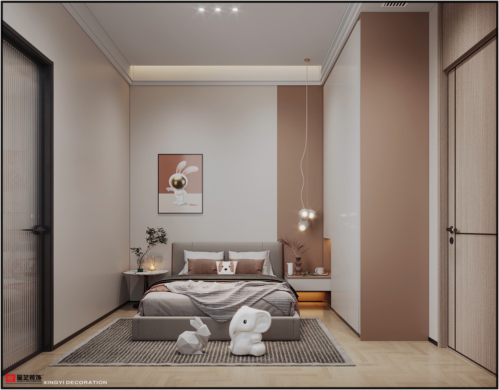 龍光天瀛別墅431平現(xiàn)代輕奢兒童房裝修效果圖