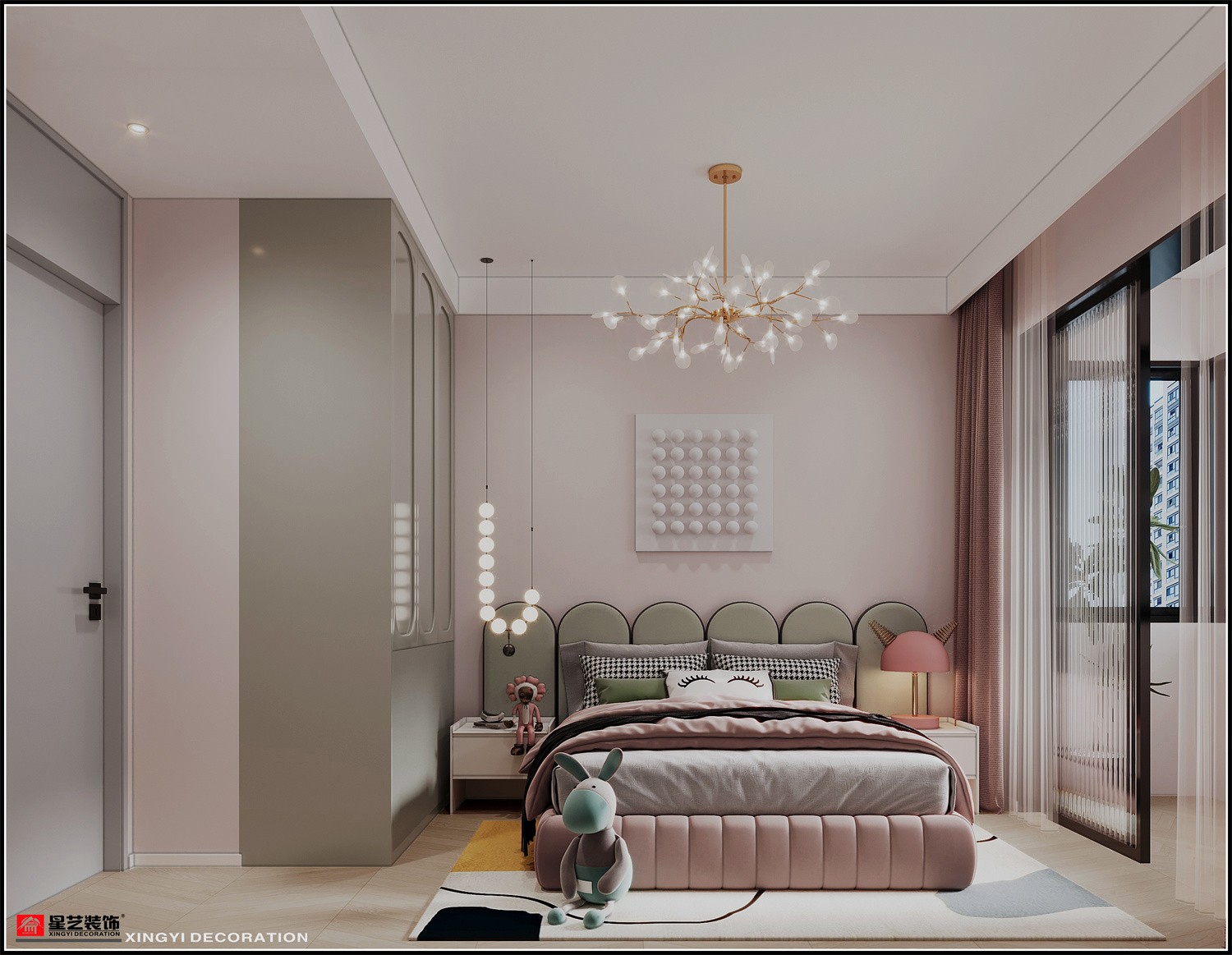 榮和公園大道142平現(xiàn)代簡(jiǎn)約臥室裝修效果圖