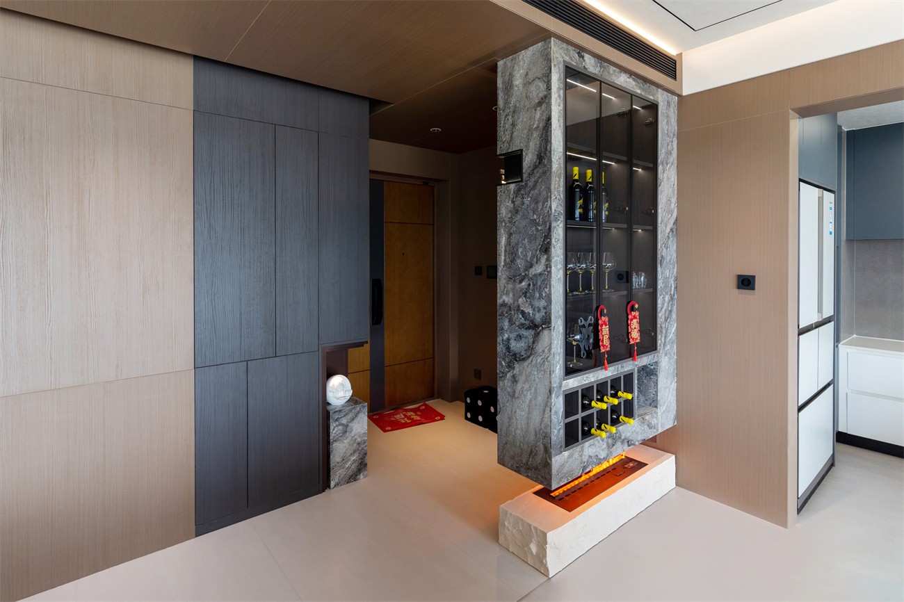 華潤西園悅府167平意式風格入戶玄關裝修完工實景