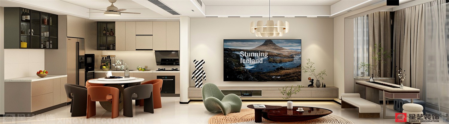 電網(wǎng)小區(qū)130平現(xiàn)代簡(jiǎn)約餐廳裝修效果圖