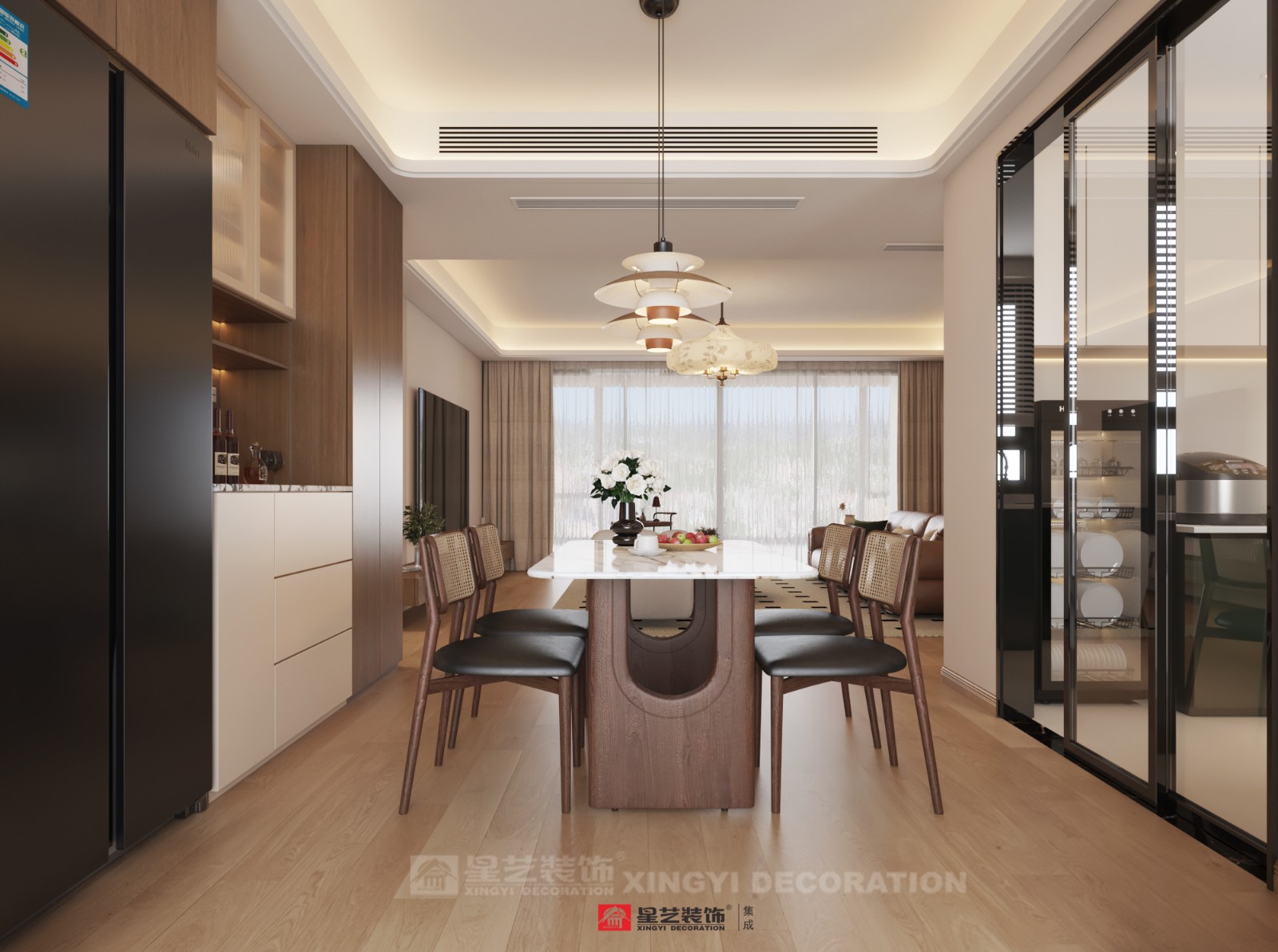 建發(fā)養(yǎng)云180平現(xiàn)代風格餐廳裝修效果圖