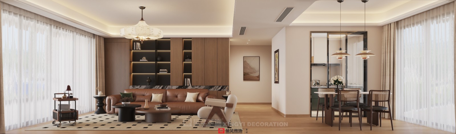 建發(fā)養(yǎng)云180平現(xiàn)代風格客廳裝修效果圖