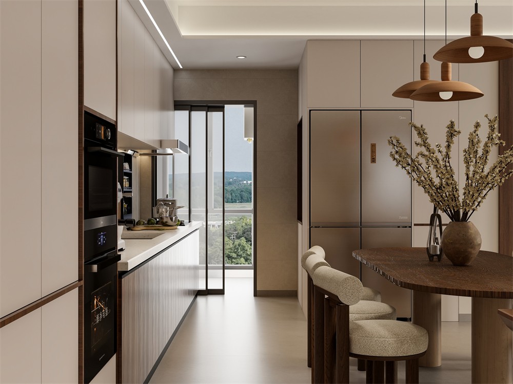 建工城140平現(xiàn)代風格廚房裝修效果圖