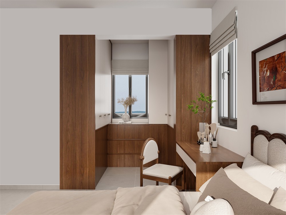 建工城140平現(xiàn)代風格臥室裝修效果圖