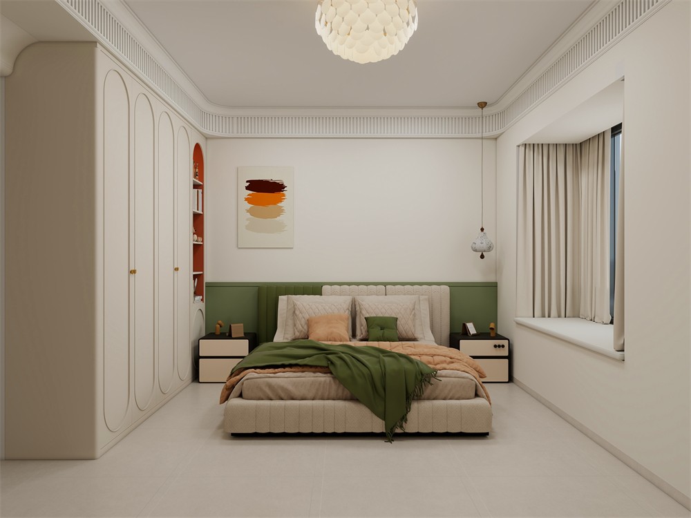 東盟世紀(jì)村80平輕式復(fù)古臥室裝修效果圖