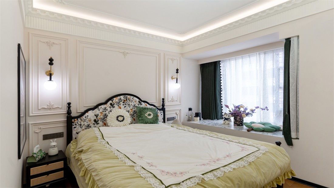 山漸青151平法式臥室裝修完工實(shí)景圖