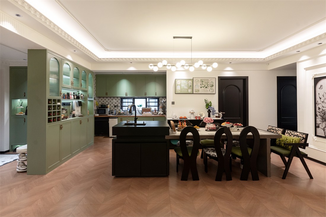 山漸青151平法式餐廳裝修完工實(shí)景圖