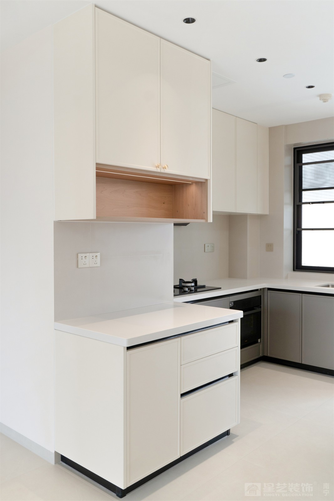 盛科城152平奶油風廚房裝修完工實景圖