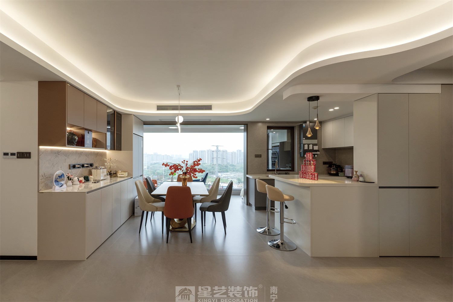 龍光天瀛140平意式輕奢餐廳裝修完工實(shí)景圖