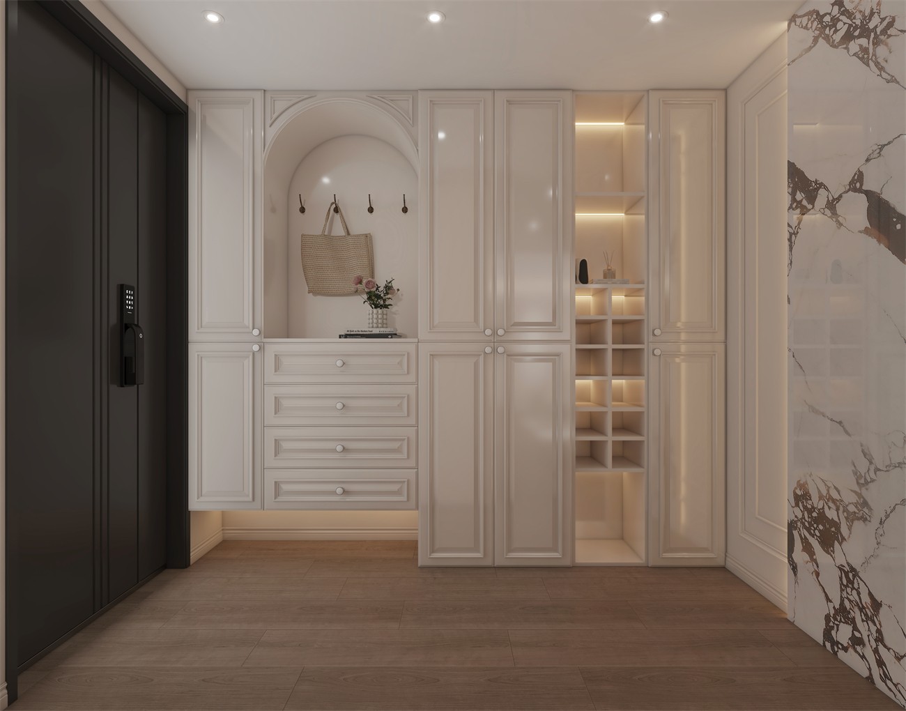 建發(fā)縵云147平法式風格入戶裝修效果圖