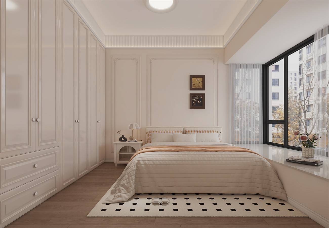 建發(fā)縵云147平法式風格臥室裝修效果圖